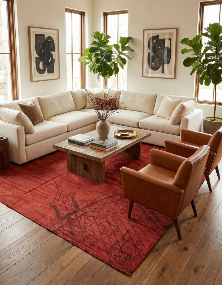 Detail image of 8' 4 x 8' 7  Hand Woven Kilim Modern Wool Square Rug