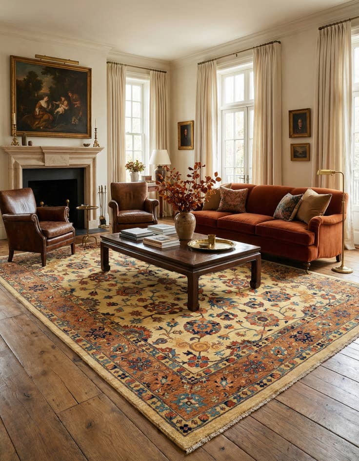 Detail image of 8' 1 x 10' 9 Serapi Wool Rug