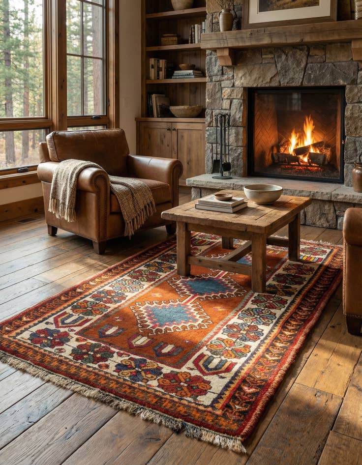 Detail image of 3' 1 x 5' 6  Hand Knotted Gabbeh Persian Wool Rug