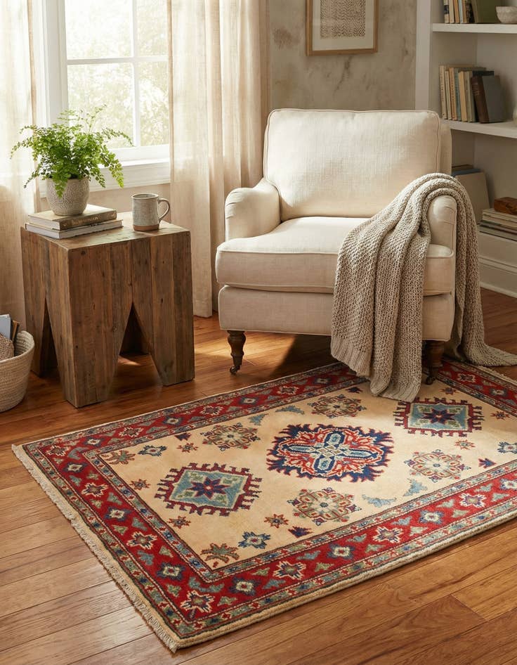 Detail image of  2' 9 x 4' 2  Hand Knotted Kazak Rug