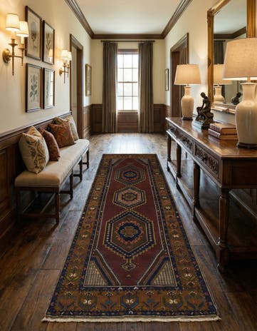 4' 2 x 9' 2 Hand Knotted Anatolian Wool Runner Rug