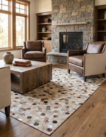 5' 4 x 7' 6 Cowhide Stocks Rug
