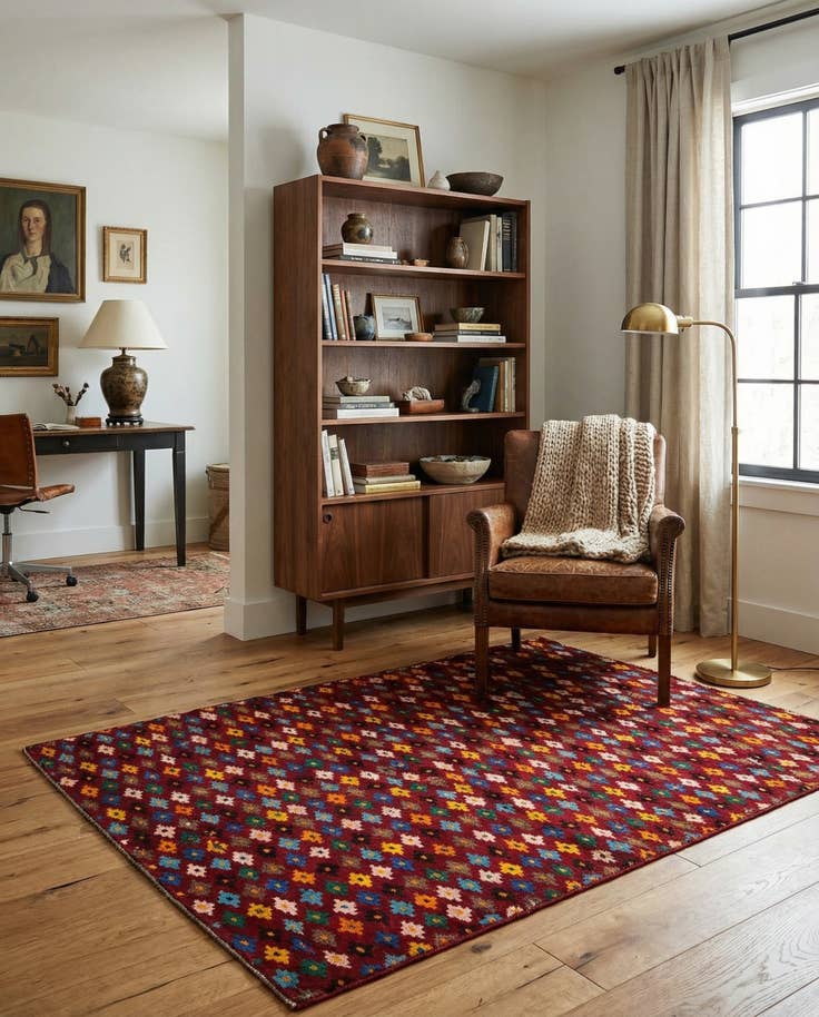 Detail image of 4' x 5' 9 Hand Knotted Balouch Wool Rug