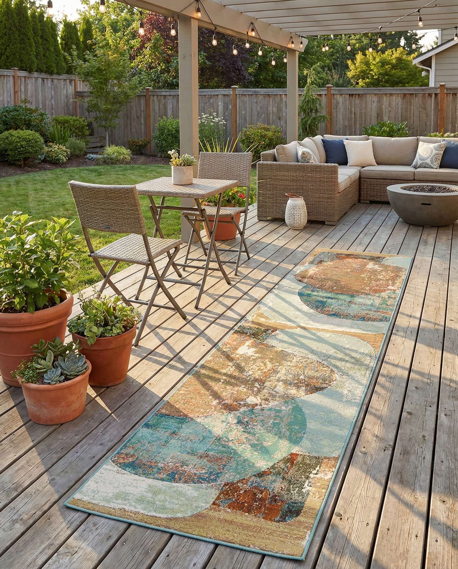 2' 7 x 12' Easy-Clean Modern Indoor / Outdoor Runner Rug