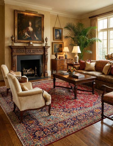 9' 7 x 13' 2 Hand Knotted Kashan Persian Wool Rug