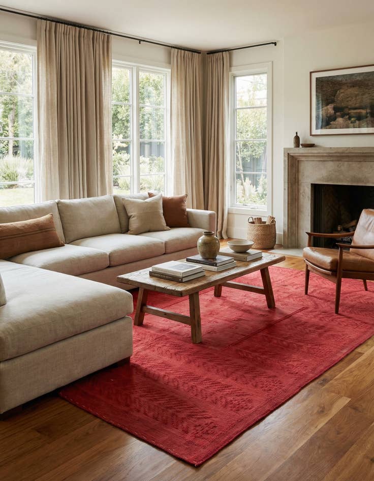 Detail image of 6' 7 x 9'  Hand Woven Kilim Modern Wool Rug