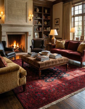 7' 11 x 9' 9 Hand Knotted Afghan Akhche Wool Rug