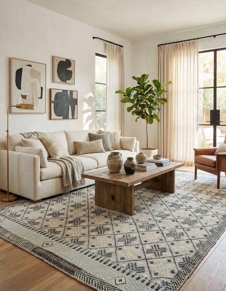 Detail image of  8' 5 x 12' 4  Hand Knotted Moroccan Wool Rug