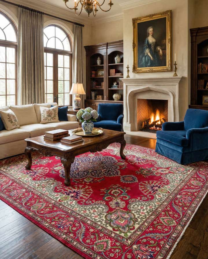 9' 7 x 12' 7 Hand Knotted Tabriz Persian Wool Rug