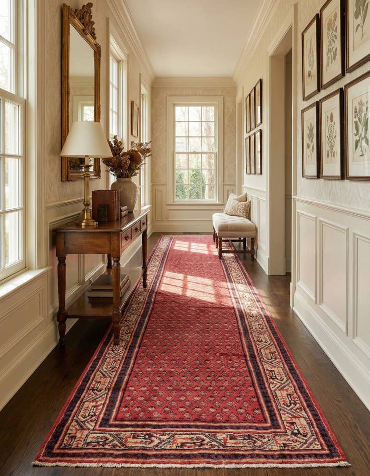 Detail image of  3' 6 x 10' 3  Hand Knotted Botemir Persian Wool Runner Rug