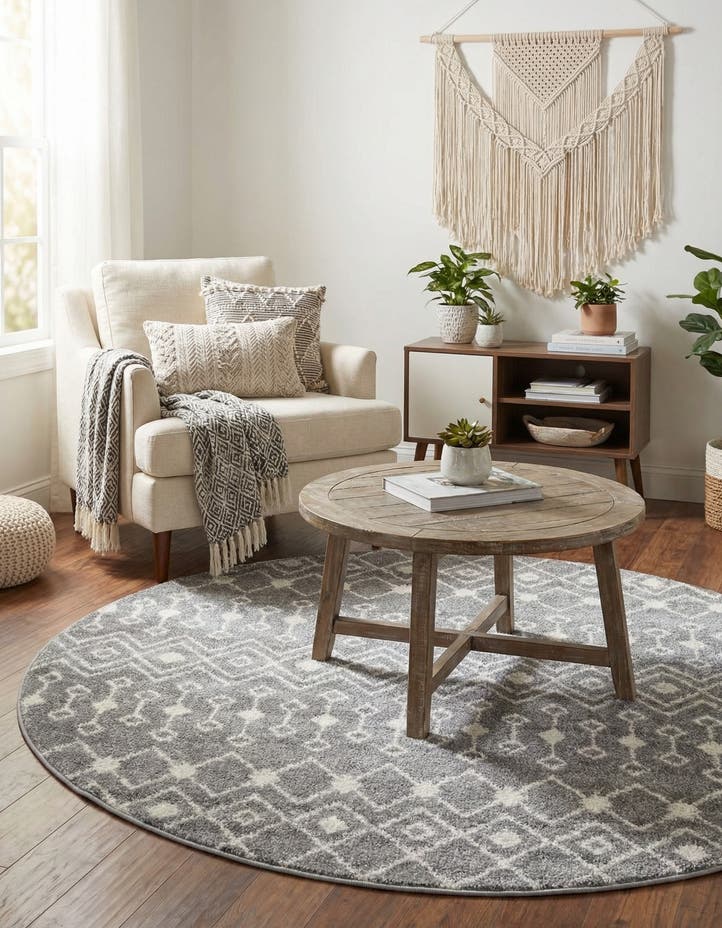5' 3 x 5' 3 Moroccan Trellis Round ...