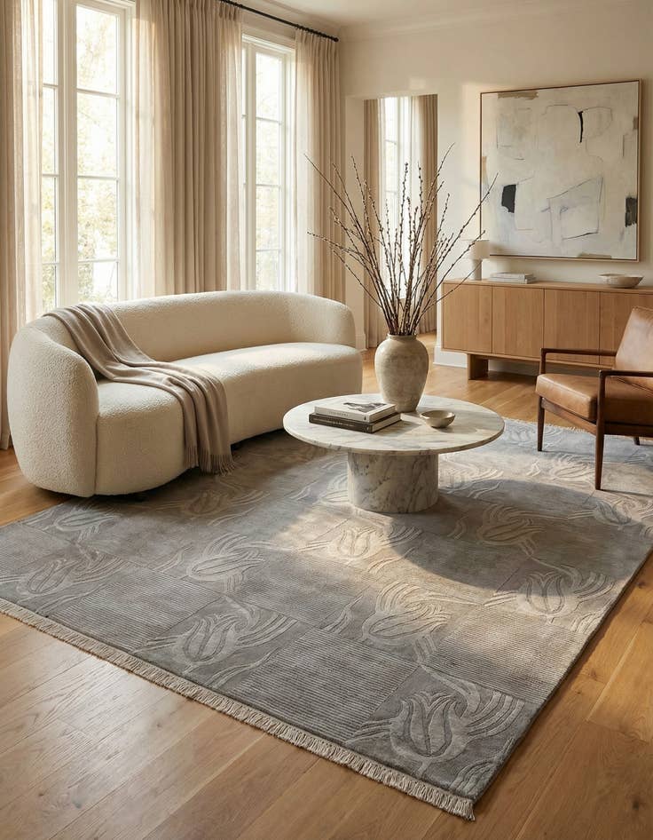 Detail image of  8' x 9' 11  Hand Knotted Darya Wool Rug