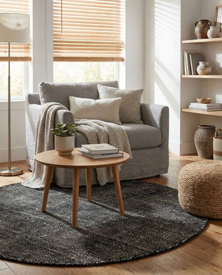 5' 3 x 5' 3 Hand Woven Jill Zarin English Manor Farmhouse Wool Round Rug