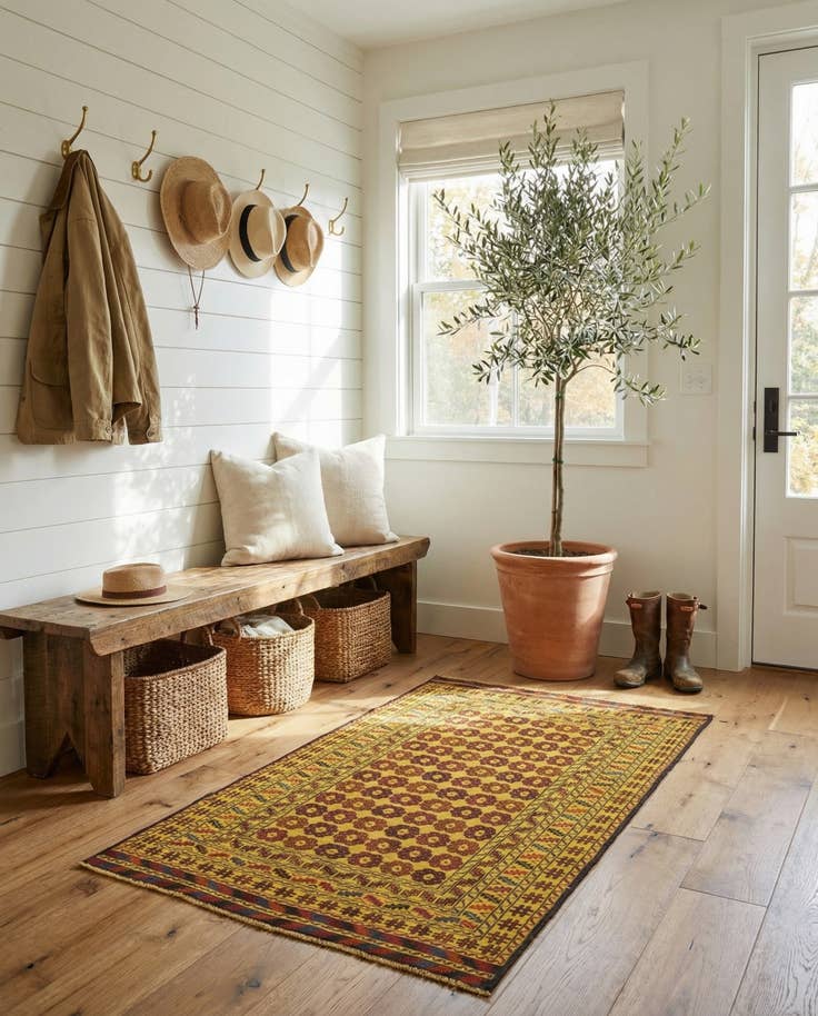 Detail image of 3' 8 x 6' Hand Woven Kilim Afghan Wool Rug