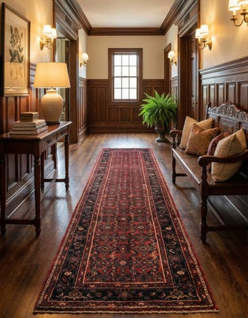 3' 5 x 13' 4 Hamedan Wool Runner Rug