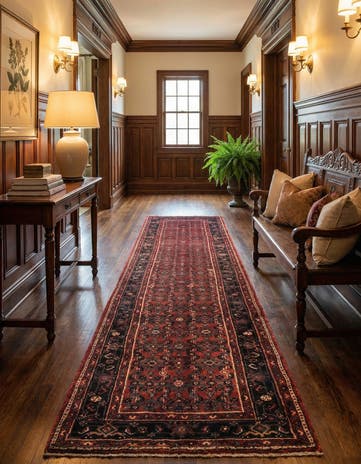 3' 5 x 13' 4 Hamedan Wool Runner Rug