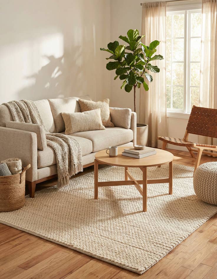 Detail image of 4' 1 x 6' 1  Hand Woven Lana New Zealand Wool Rug