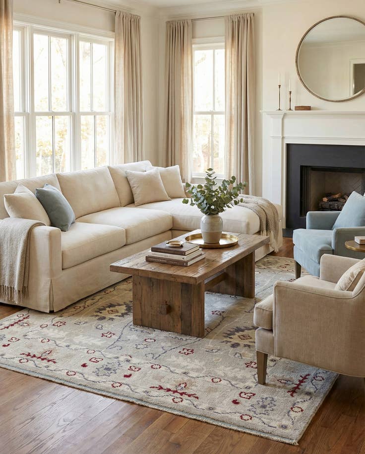 Detail image of 7' 10 x 10' 3 Hand Knotted Oushak Wool Rug