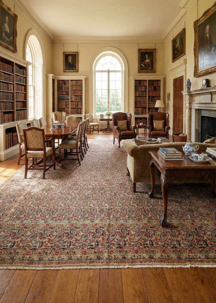 9' 11 x 13' 7 Hand Knotted Kerman Persian Wool Rug