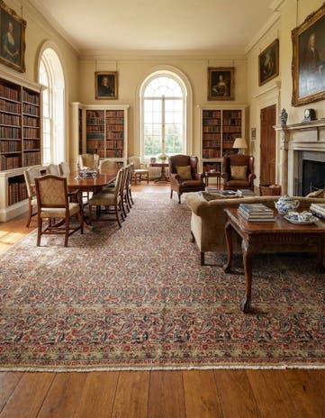 9' 11 x 13' 7 Hand Knotted Kerman Persian Wool Rug