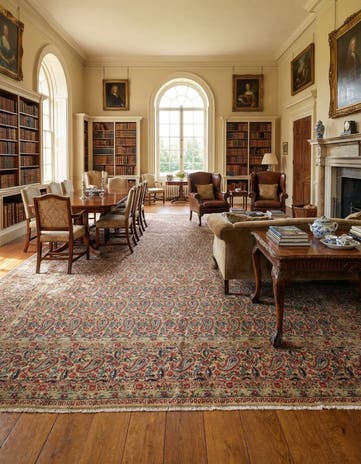 9' 11 x 13' 7 Hand Knotted Kerman Persian Wool Rug