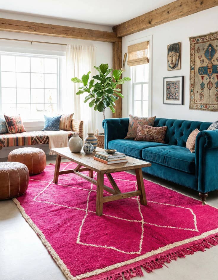 Detail image of 5' x 8' 5 Hand Knotted Moroccan Wool Rug