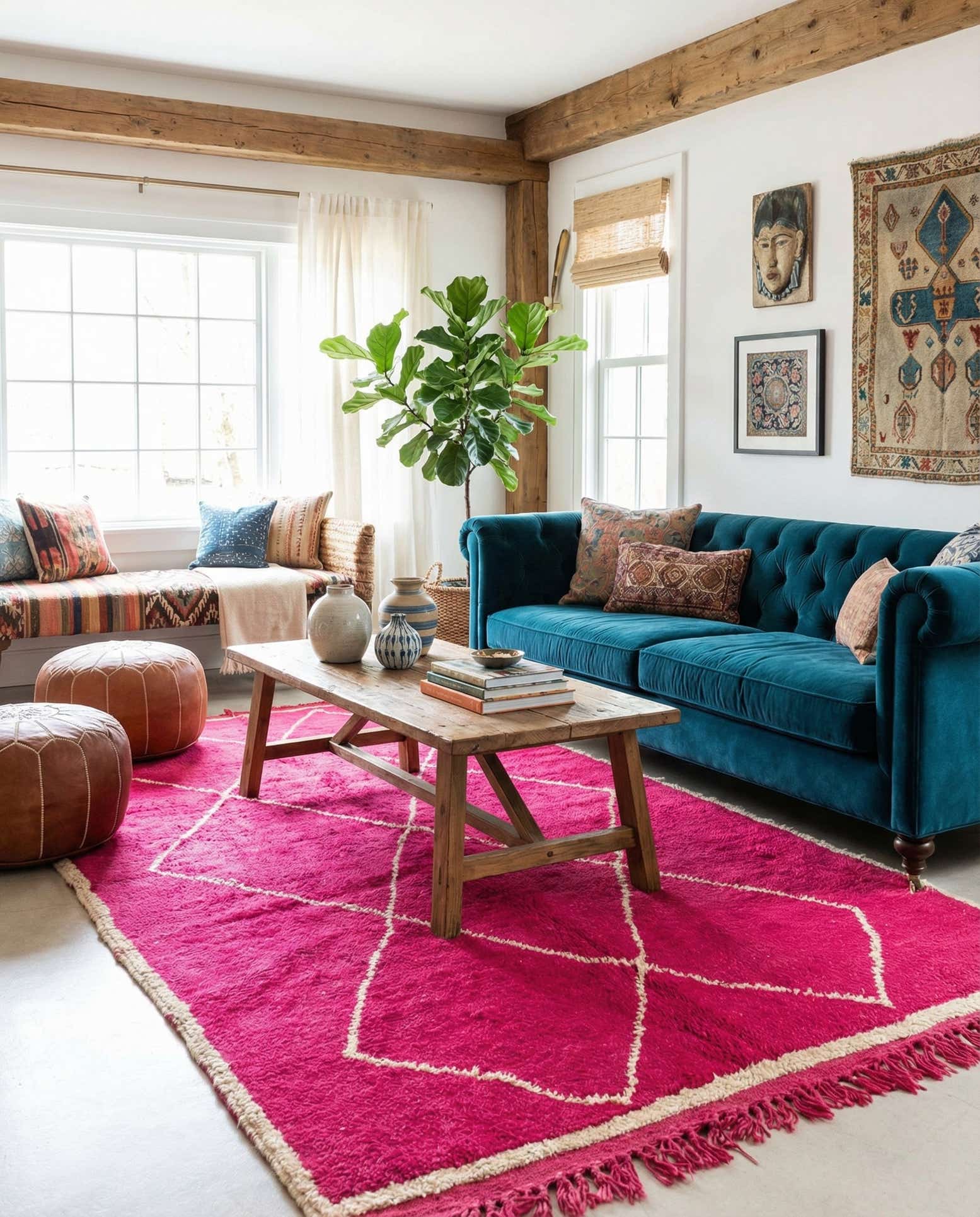 5' x 8' 5 Hand Knotted Moroccan Wool Rug