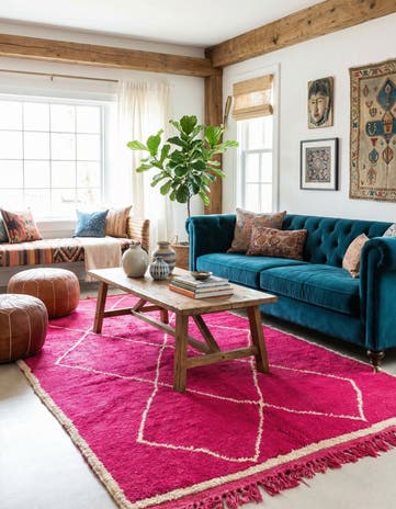 5' x 8' 5 Hand Knotted Moroccan Wool Rug