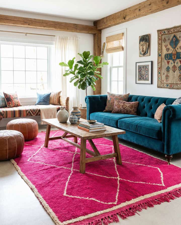 5' x 8' 5 Hand Knotted Moroccan Wool Rug