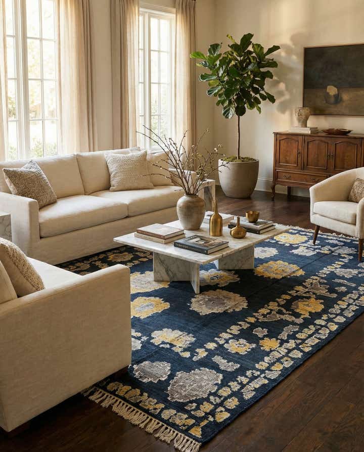 9' x 12' 3 Hand Knotted Oushak Wool Rug