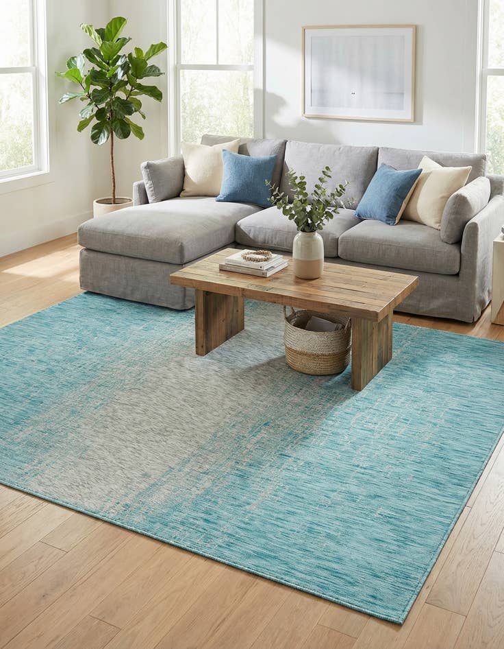 Detail image of 7' 10 x 11'  Washable Modern Indoor / Outdoor Rug