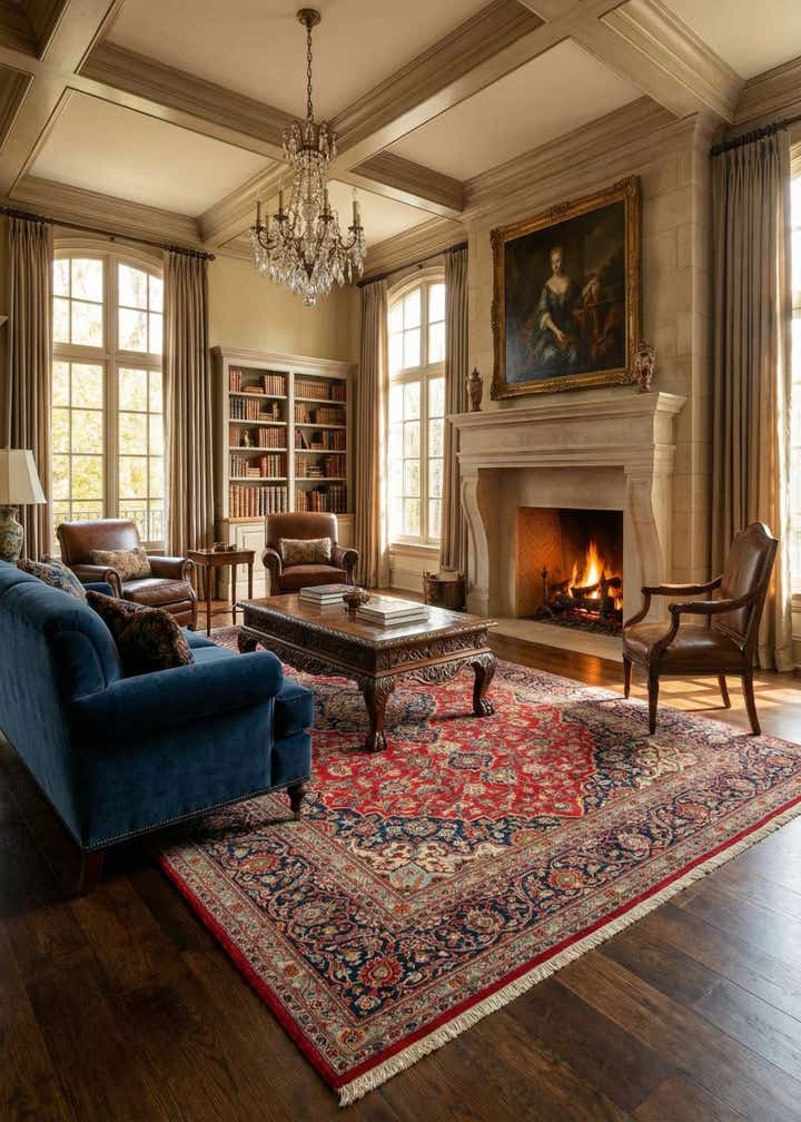 7' 9 x 11' Hand Knotted Kashan Persian Wool Rug