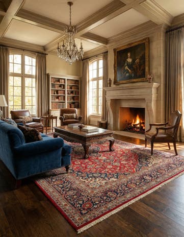 7' 9 x 11' Hand Knotted Kashan Persian Wool Rug