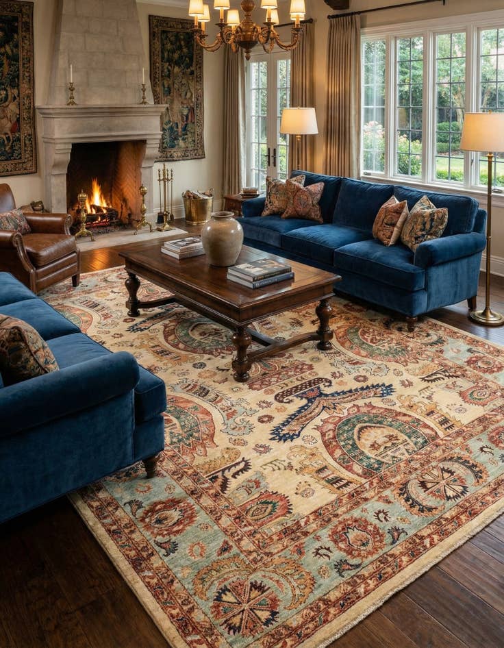 Detail image of 6' 8 x 9' 7 Hand Knotted Ariana Ziegler Rug