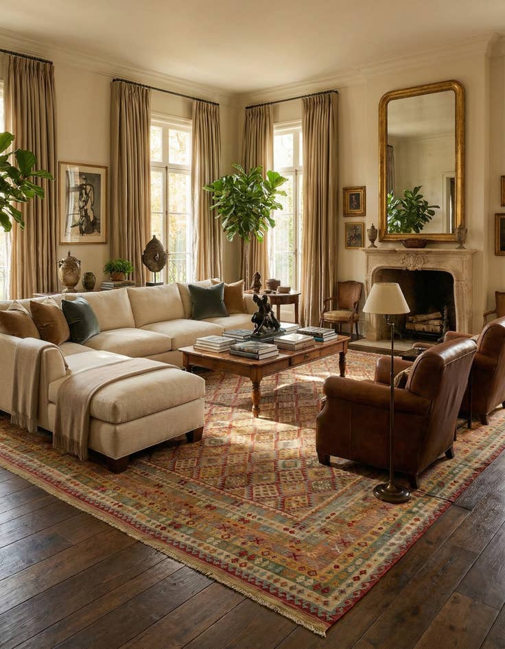 Detail image of 19' 8 x 25' 2  Hand Woven Kilim Maymana Wool Rug