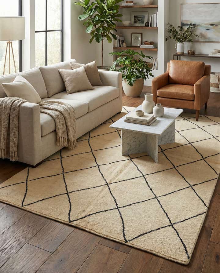 5' 5 x 8' 2 Hand Knotted Moroccan Wool Rug