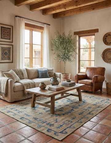 5' 10 x 7' 2 Hand Woven Kilim Suzani Wool Rug