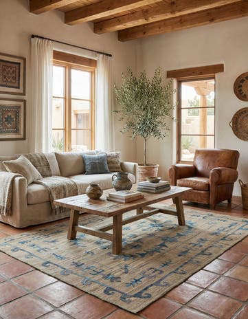 5' 10 x 7' 2 Hand Woven Kilim Suzani Wool Rug