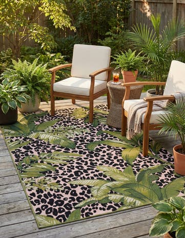 4' x 6' Easy-Clean Botanical Indoor / Outdoor Rug