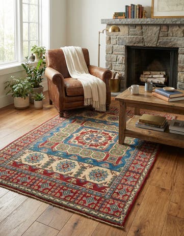 4' 1 x 6' 1 Hand Knotted Kazak Rug