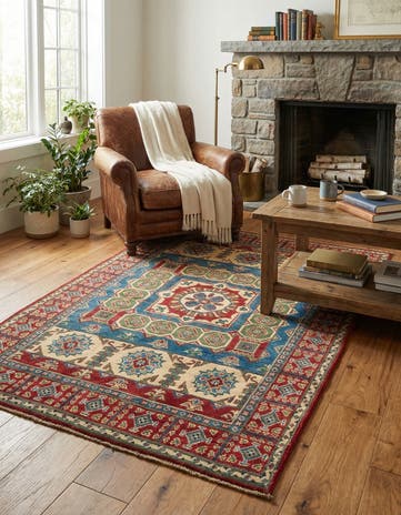 4' 1 x 6' 1 Hand Knotted Kazak Rug