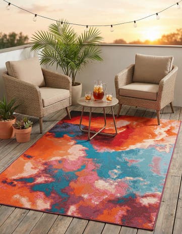 4' 1 x 6' 1 Easy-Clean Modern Indoor / Outdoor Rug
