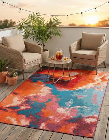 4' 1 x 6' 1 Easy-Clean Modern Indoor / Outdoor Rug