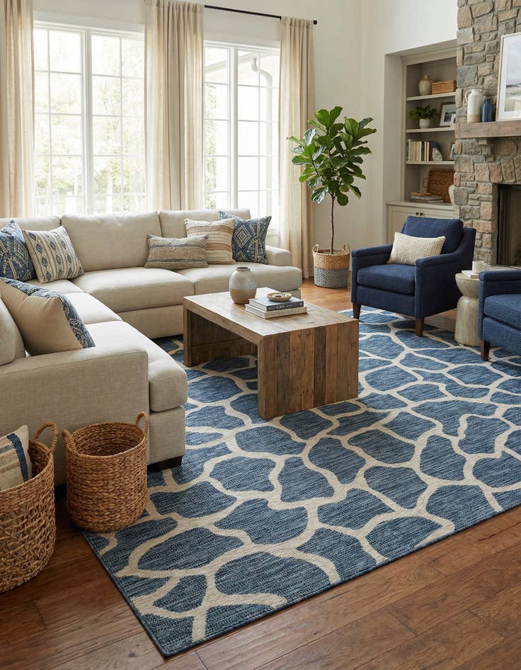 Detail image of 9' x 12'  Washable Safari Indoor / Outdoor Rug