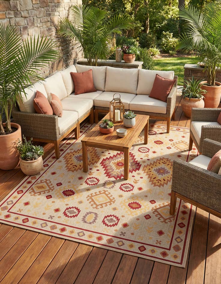 Detail image of 9' x 12'  Washable Baja Indoor / Outdoor Rug