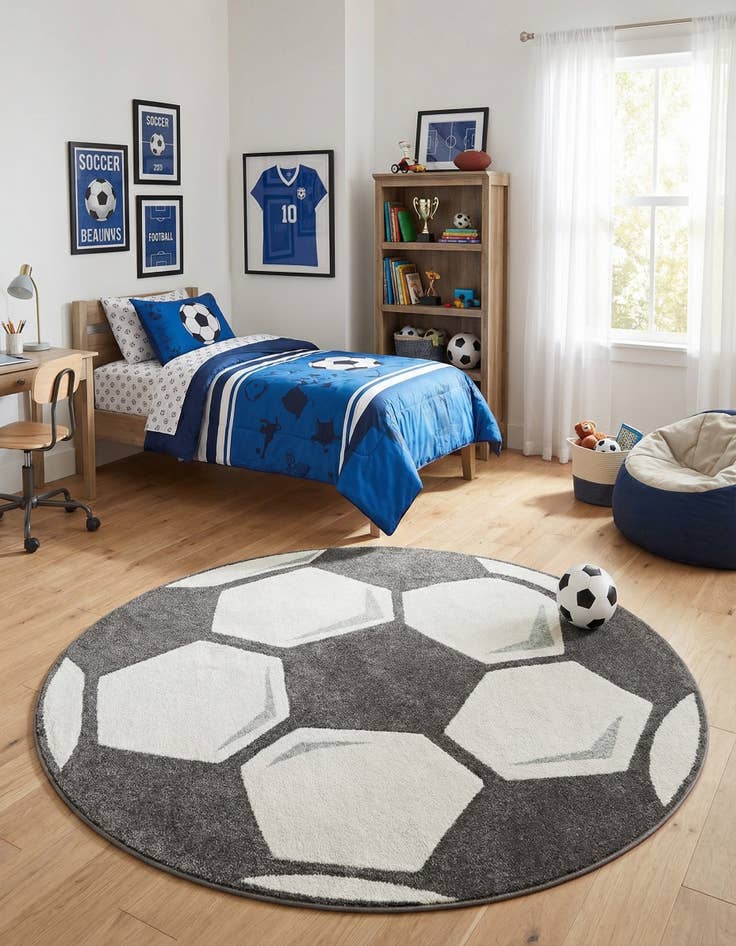 Detail image of 6' 7 x 6' 7 Whimsy Kids Round Rug