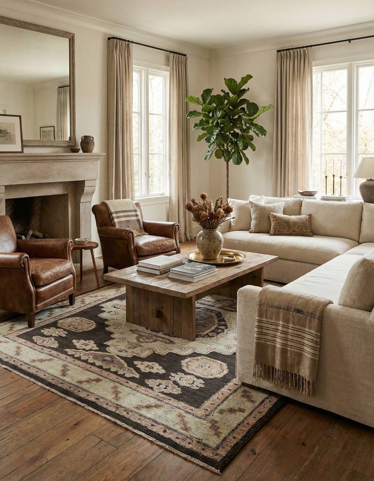 Detail image of 8' 3 x 10' 3  Hand Knotted Oushak Wool Rug