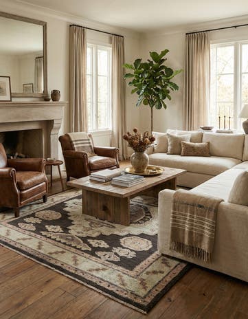 8' 3 x 10' 3 Hand Knotted Oushak Wool Rug