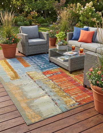 10' x 12' 2 Easy-Clean Modern Indoor / Outdoor Rug