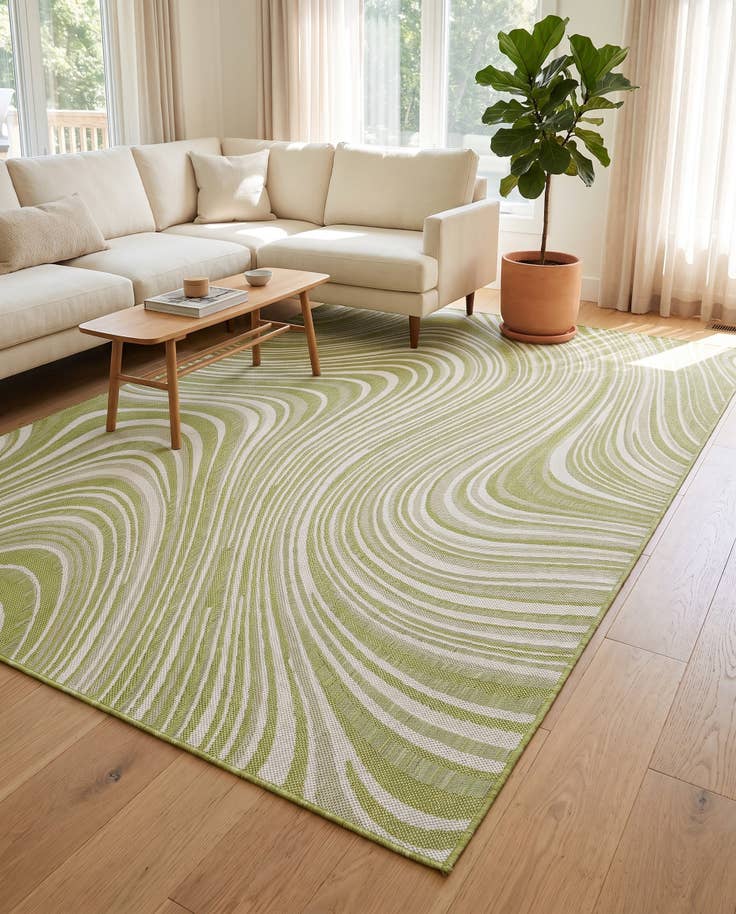 Detail image of 7' 10 x 11' Easy-Clean Modern Indoor / Outdoor Rug